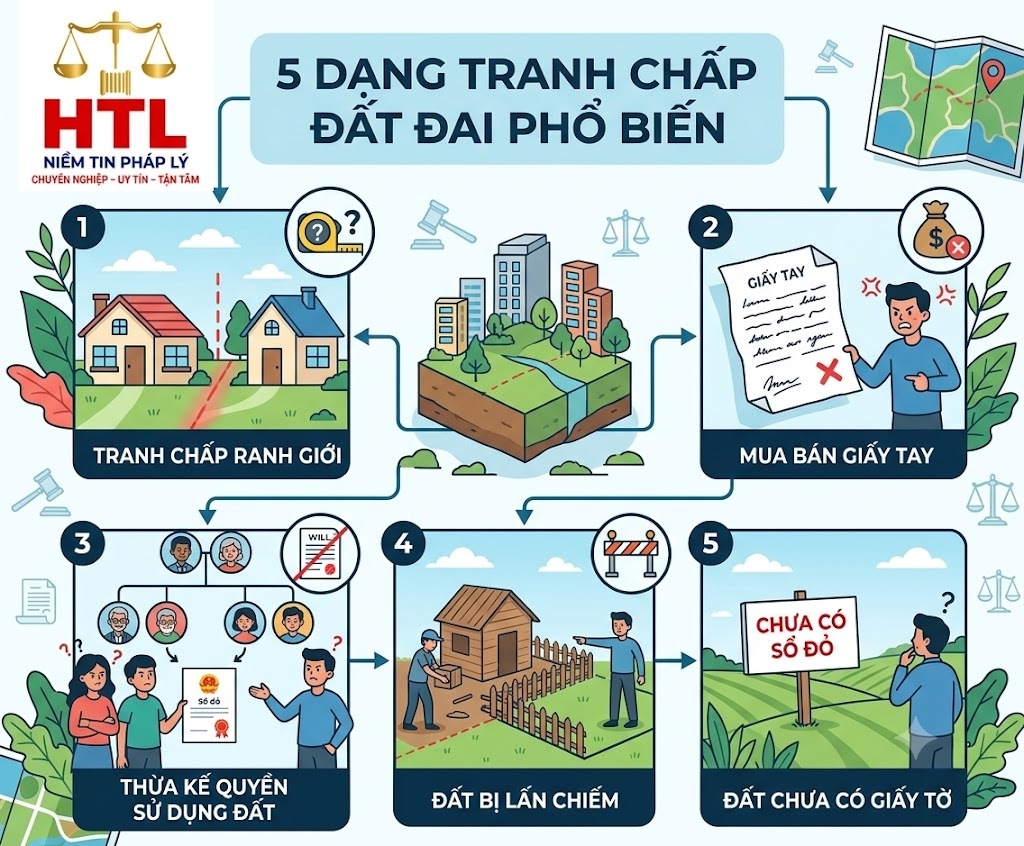 Các dạng tranh chấp đất đai phổ biến và cách xử lý hiệu quả