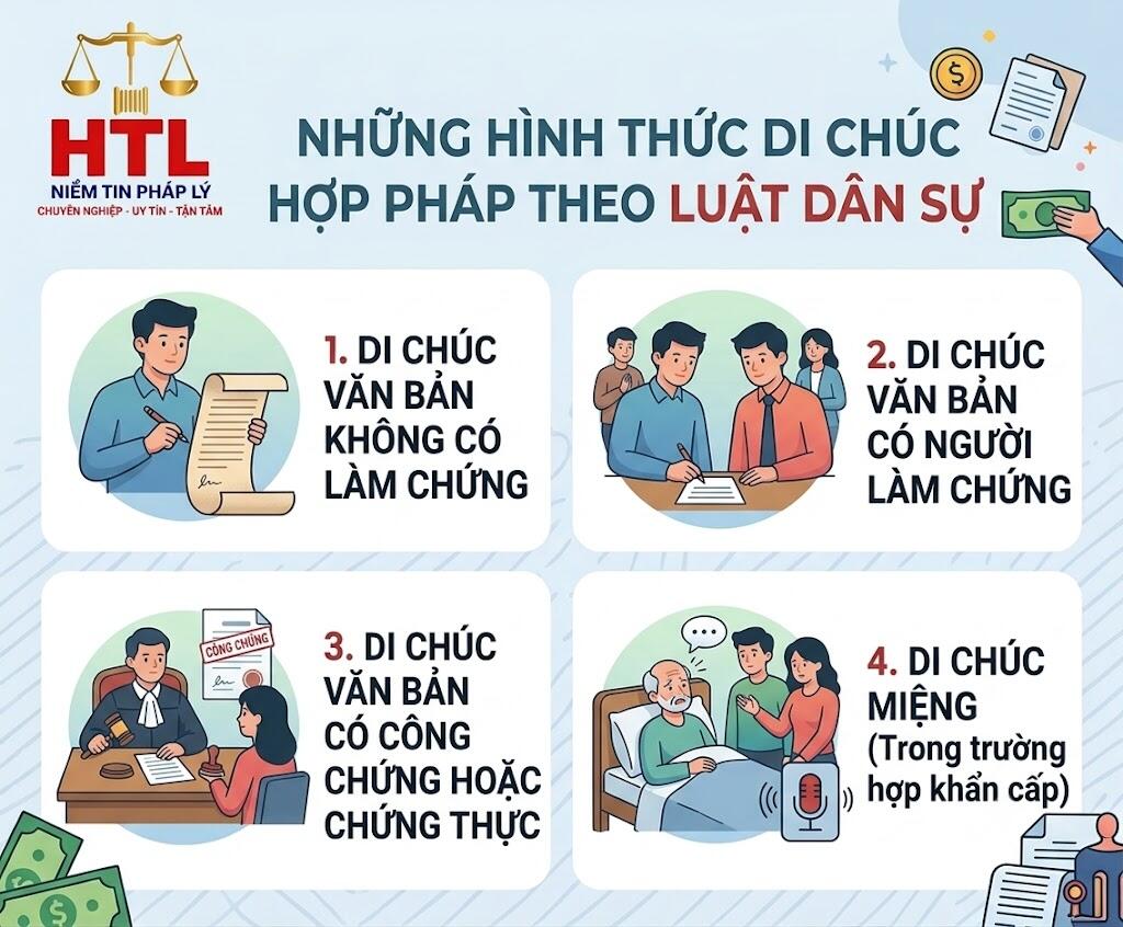 Hướng dẫn các hình thức di chúc hợp pháp theo Bộ luật Dân sự giúp cách hạn chế tranh chấp thừa kế hiệu quả