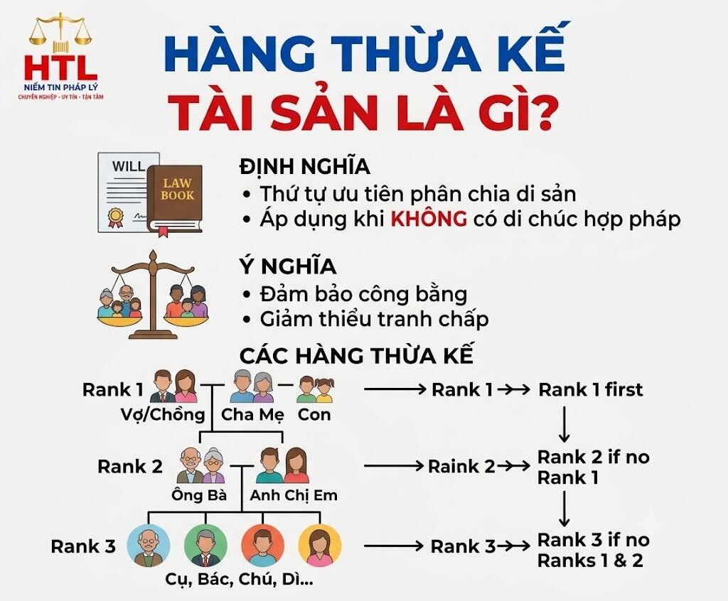 Hàng thừa kế thứ nhất thứ hai thứ ba và quy định phân chia di sản