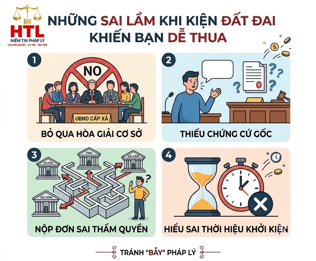 Lỗi thường gặp khi giải quyết tranh chấp đất đai
