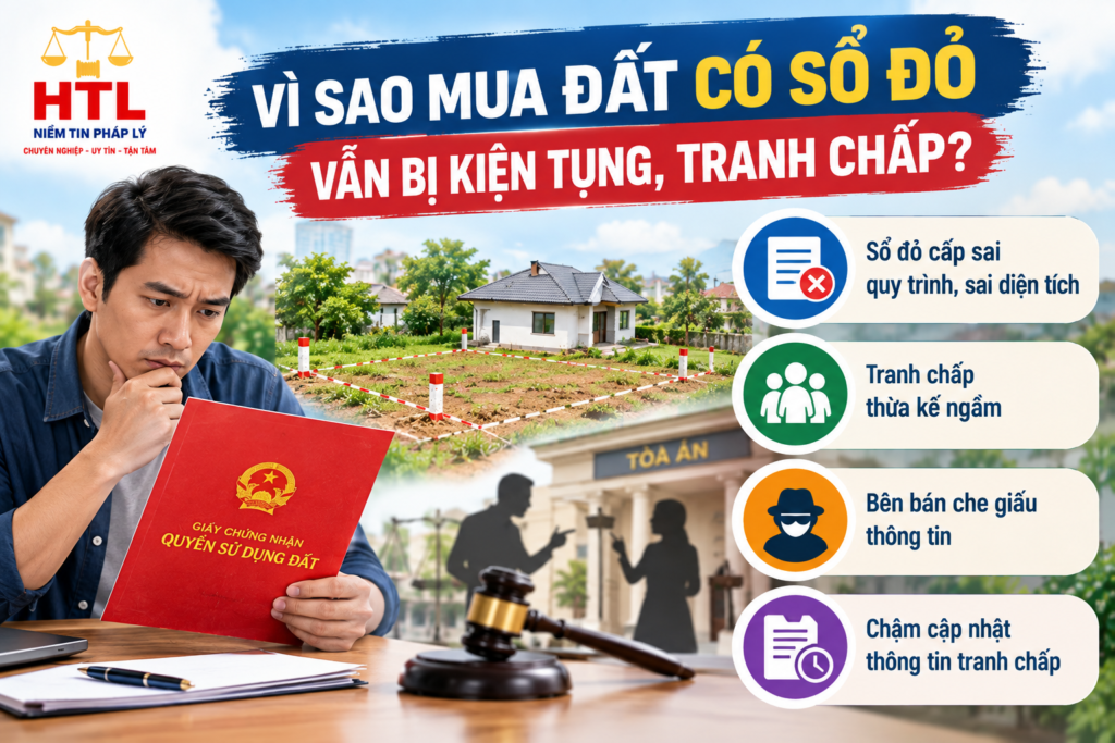 mua đất có sổ đỏ nhưng bị tranh chấp