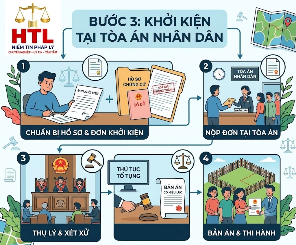 Quy trình 4 Bước Khởi Kiện tại Tòa Án