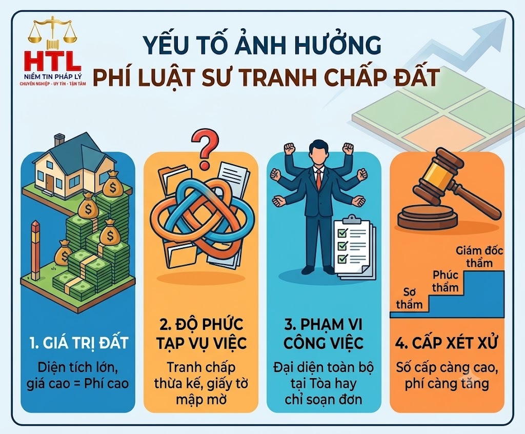 Yếu tố ảnh hưởng đến chi phí thuê luật sư kiện đòi đất