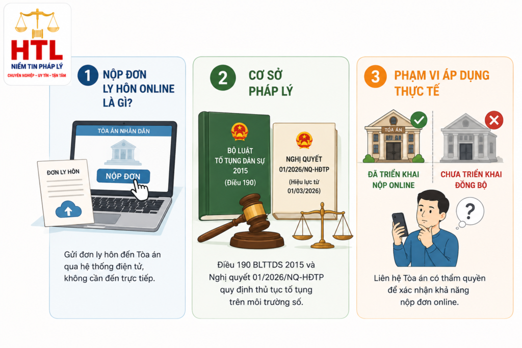 Nộp đơn ly hôn online: Cơ sở pháp lý và phạm vi áp dụng