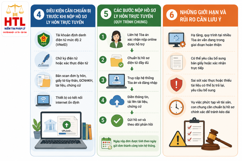 Nộp đơn ly hôn online: Điều kiện, quy trình và rủi ro